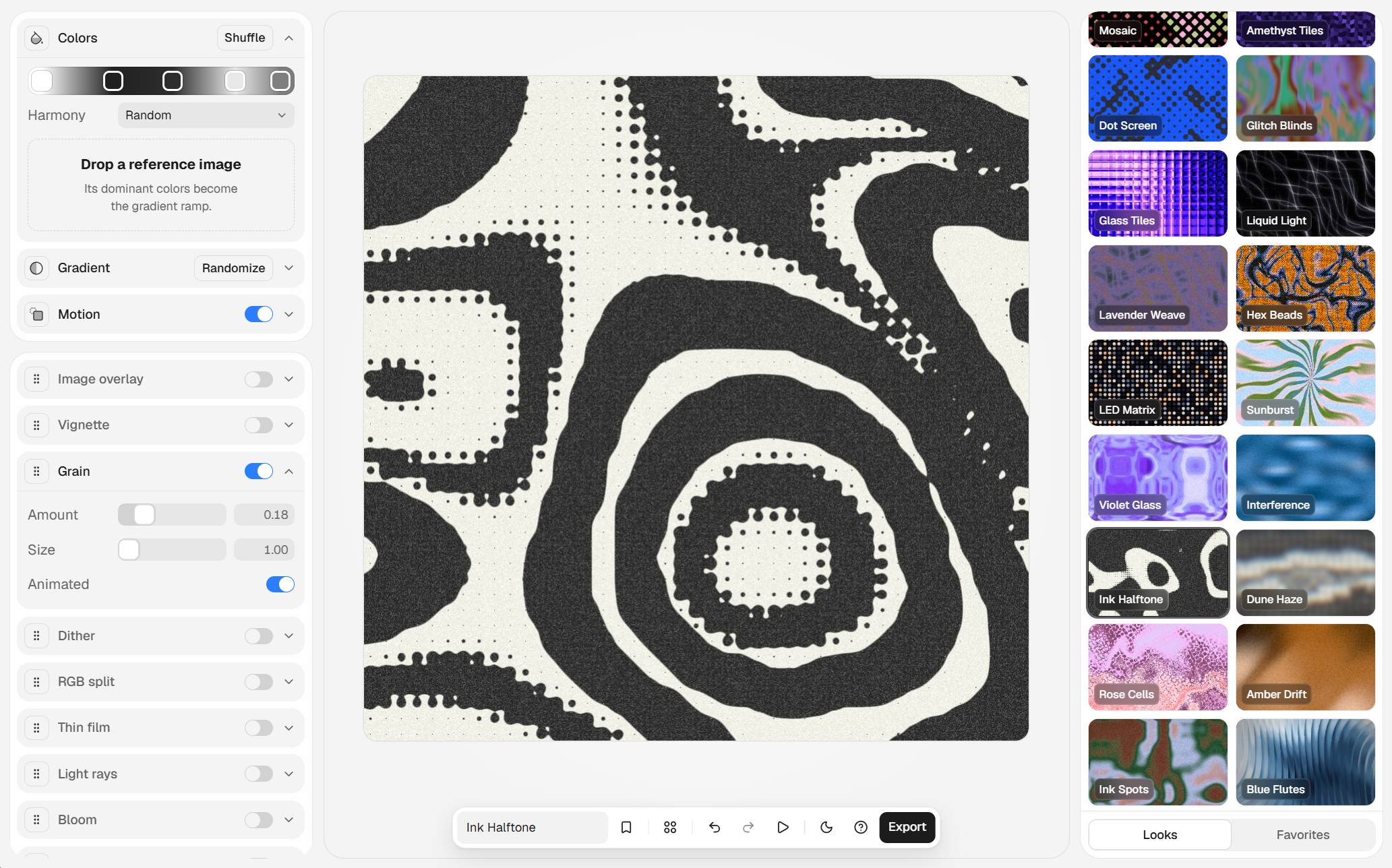 MeltKit's sidebar and a halftone look